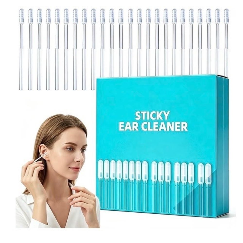 Unbranded Sticky Ear Cleaner Unisex 20pc Clear Reusable Wax Remover Tool New NIB